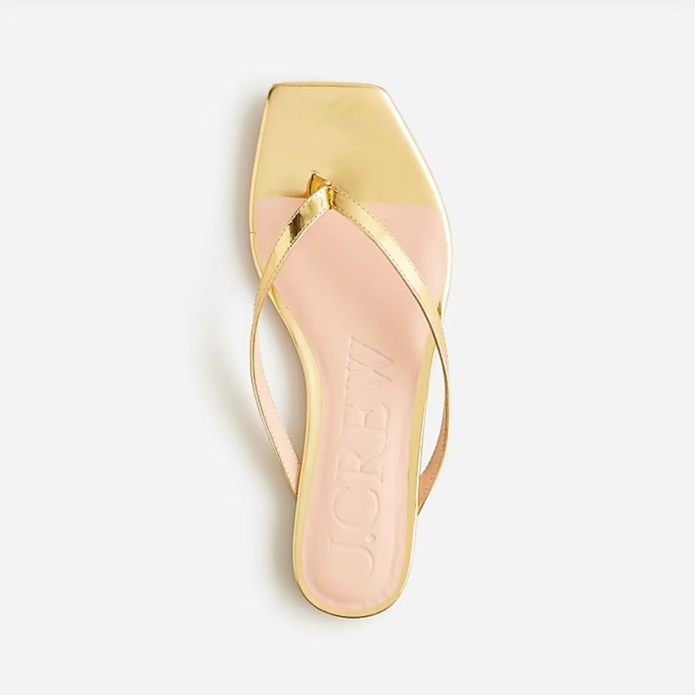 J Crew Metallic Square toe Thong Sandal. Size 9. Brand New.